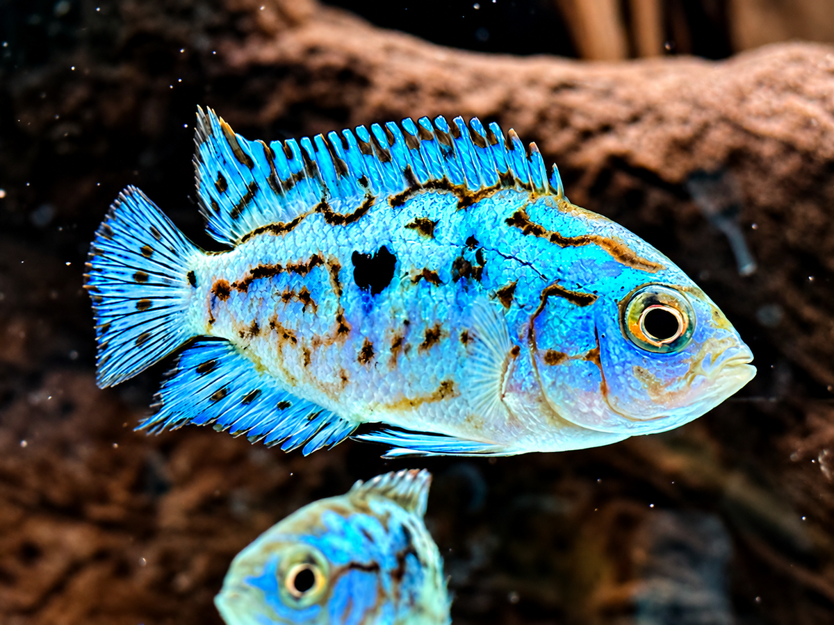 Schwarzgebänderter Buntbarsch Blue Dempsey Rocio octofasciata