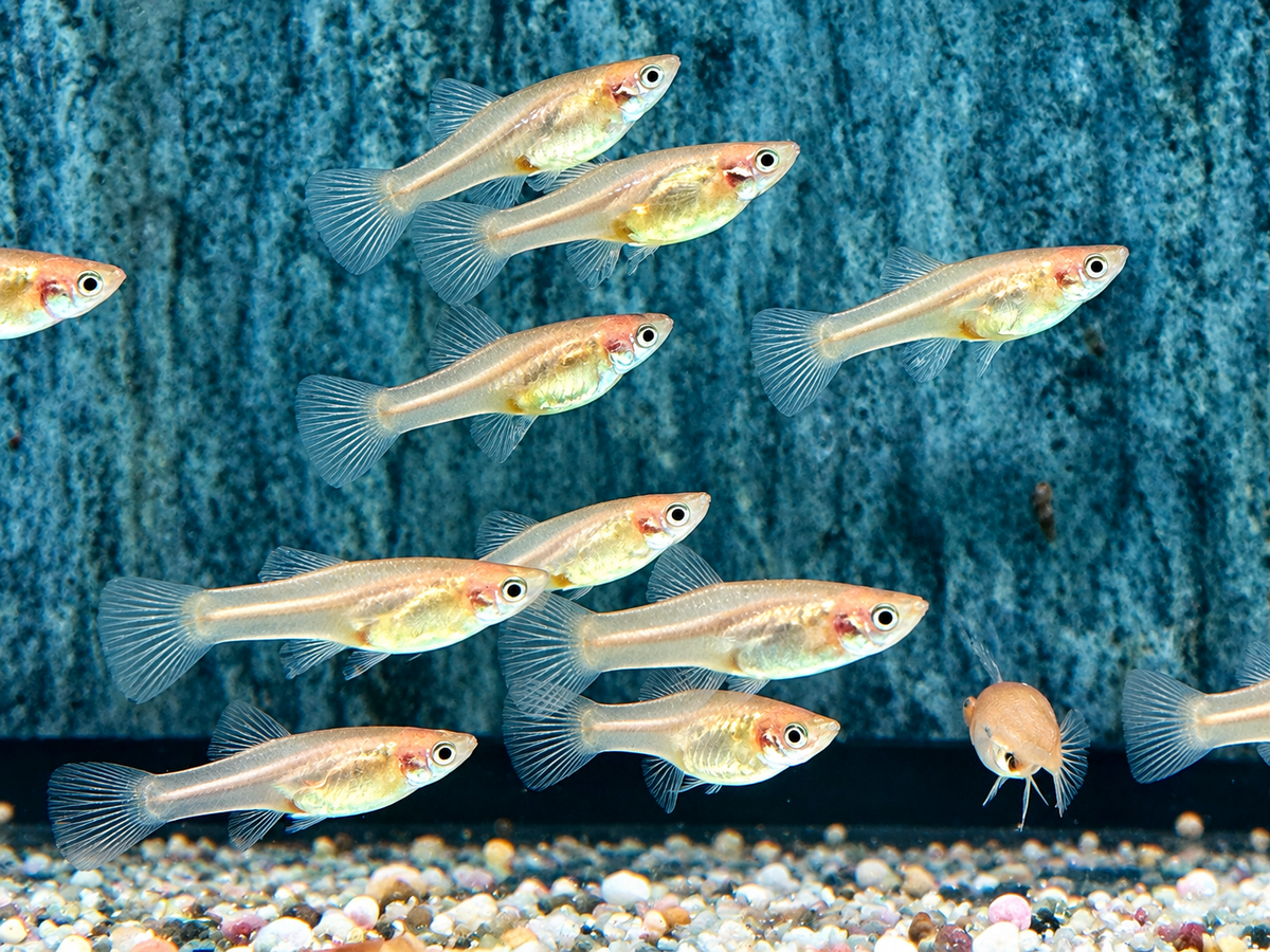 Red Scarlet Endler Guppy Poecilia wingei Weibchen