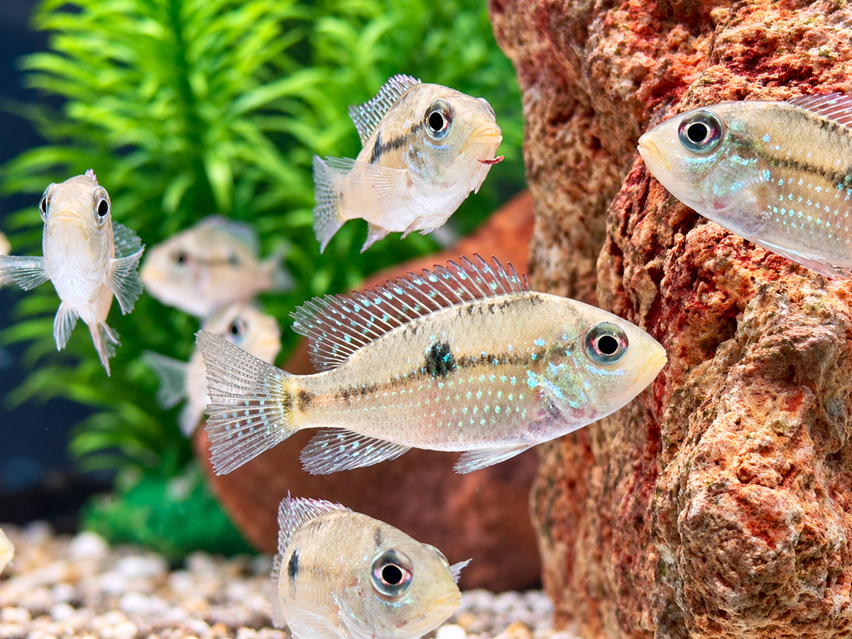 Perlmutt Erdfresser Geophagus brasiliensis