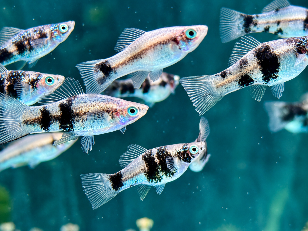 Schwarz Marmor Schwertträger Xiphophorus helleri
